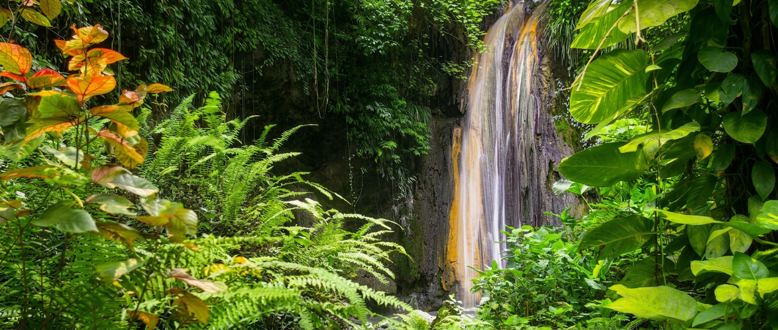 Diamond Waterfall in the rainforest